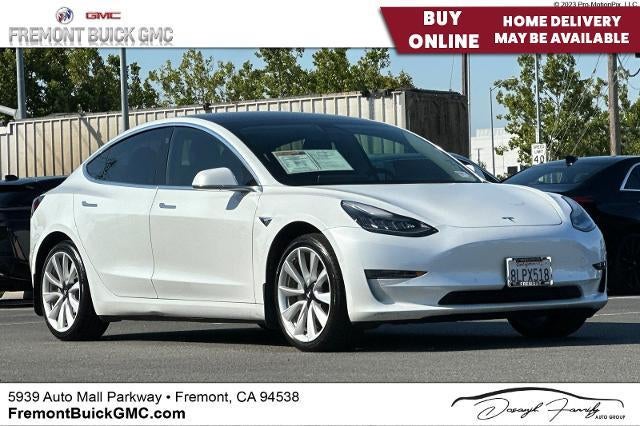 2019 Tesla Model 3 Long Range in White — front three-quarter view