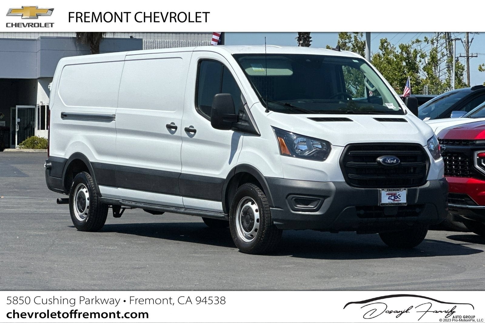 2020 Ford Transit-150 Cargo Van T-150 130" Low Rf 8670 GVWR RWD in White — front three-quarter view