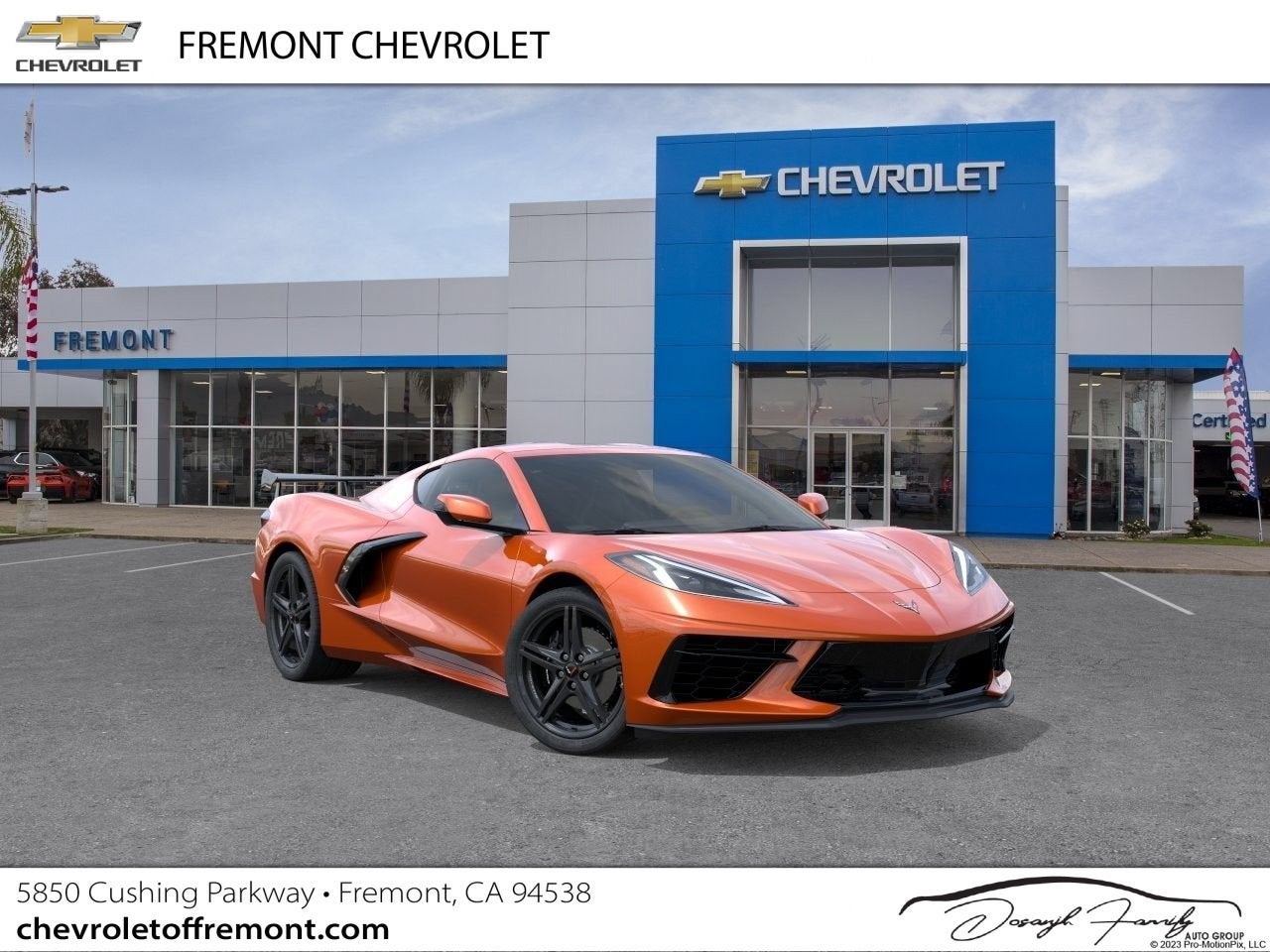 2026 Chevrolet Corvette Stingray 1LT in Sebring Orange Tintcoat — front three-quarter view