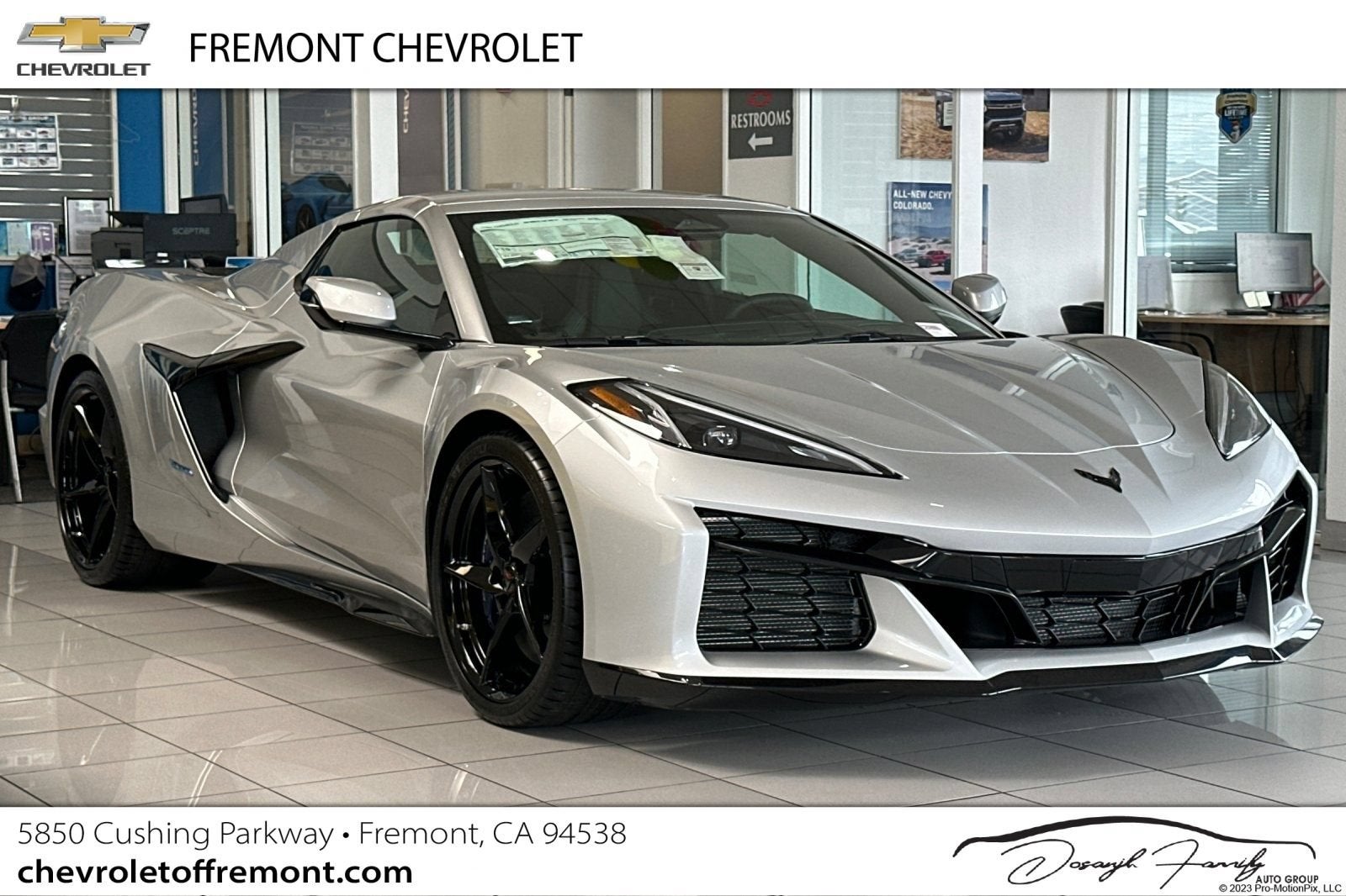 2026 Chevrolet Corvette E-Ray 1LZ in Blade Silver Metallic — front three-quarter view