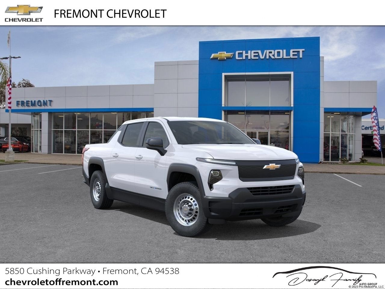 2026 Chevrolet Silverado EV WT - Standard Range in Summit White — front three-quarter view