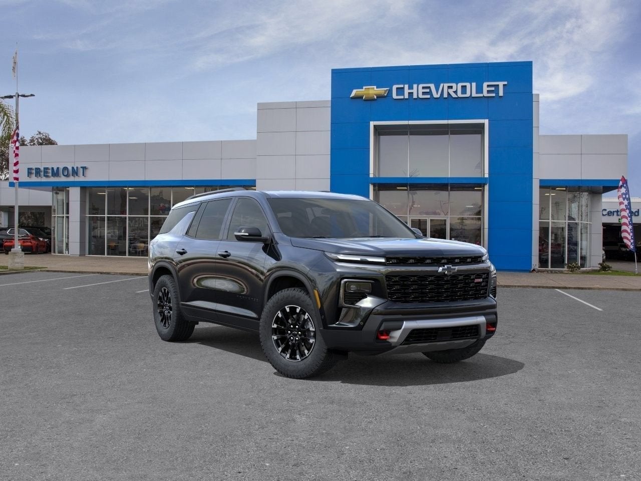 2026 Chevrolet Traverse Z71 in Mosaic Black Metallic — front three-quarter view