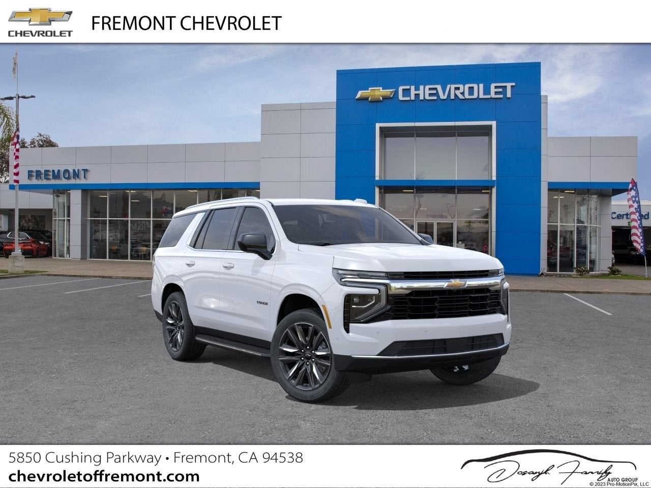 2026 Chevrolet Tahoe LS in Summit White — front three-quarter view