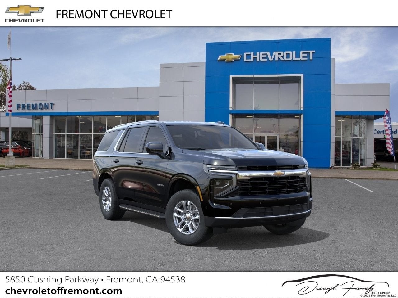 2026 Chevrolet Tahoe LS in Black — front three-quarter view
