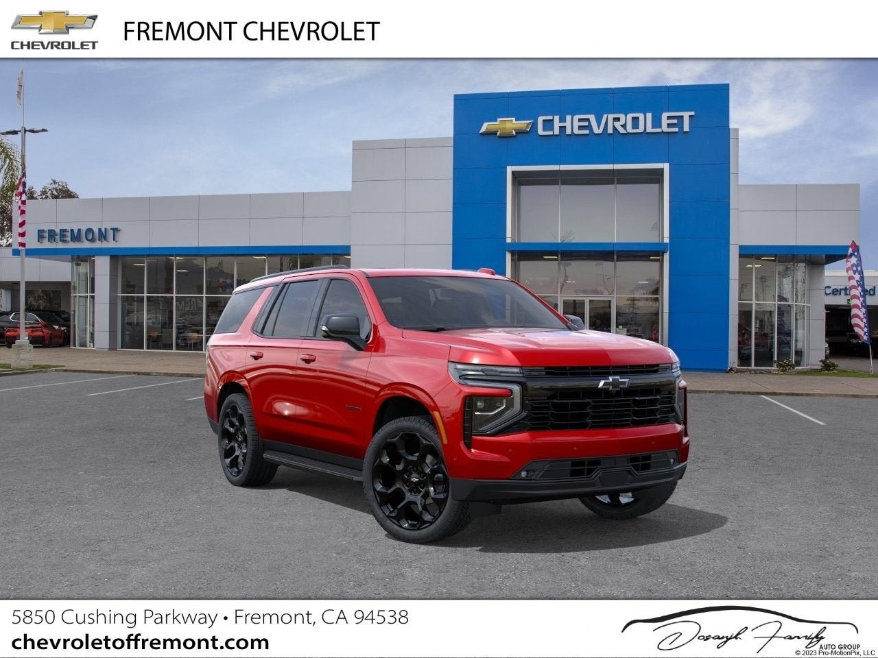 2026 Chevrolet Tahoe RST in Radiant Red Tintcoat — front three-quarter view
