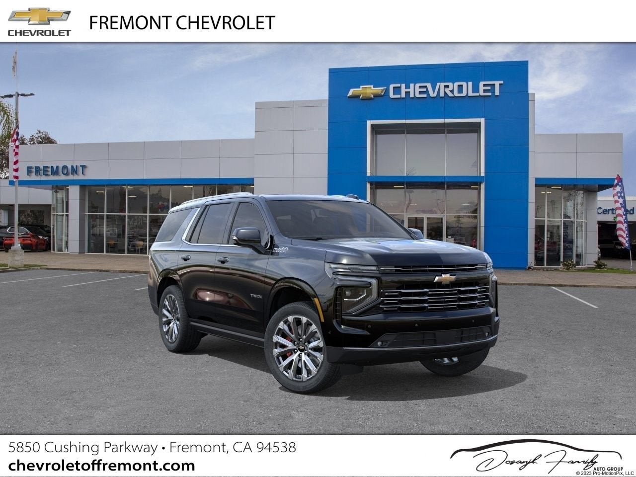 2026 Chevrolet Tahoe High Country in Black — front three-quarter view