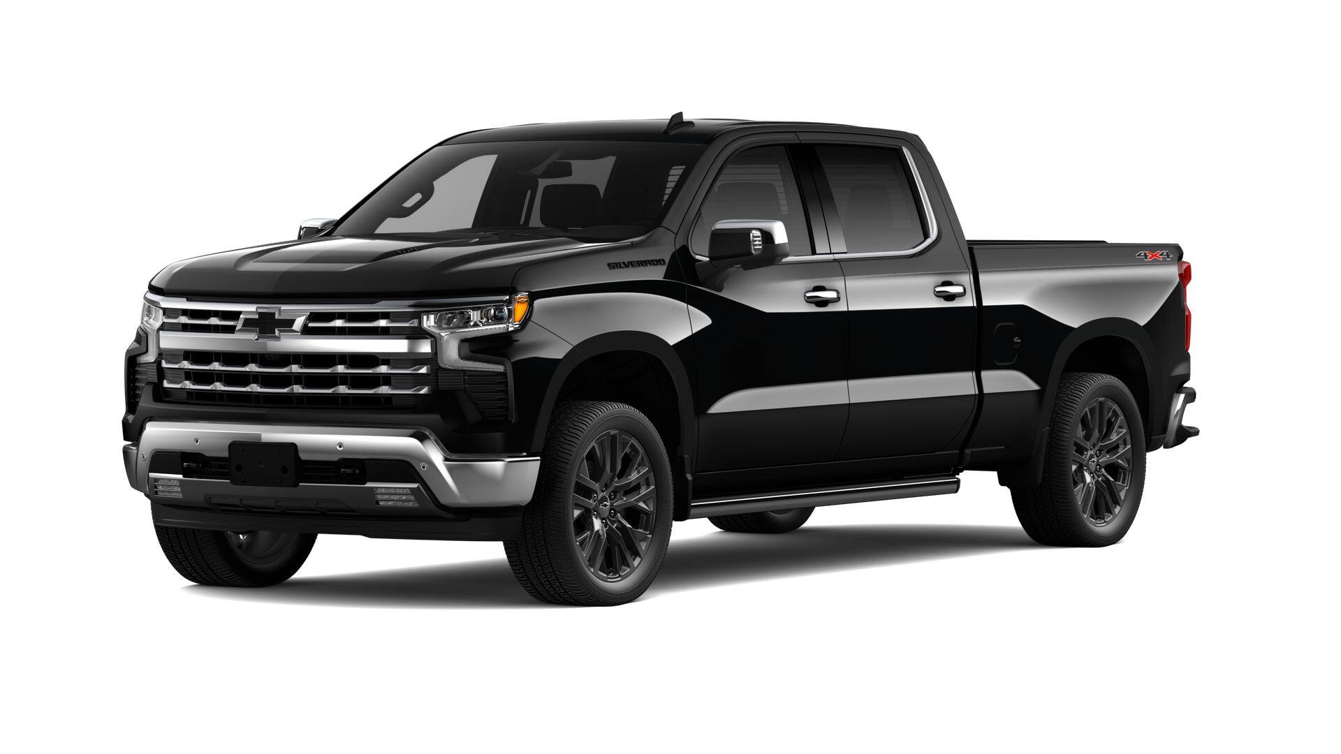 2026 Chevrolet Silverado 1500 LTZ in Black — front three-quarter view