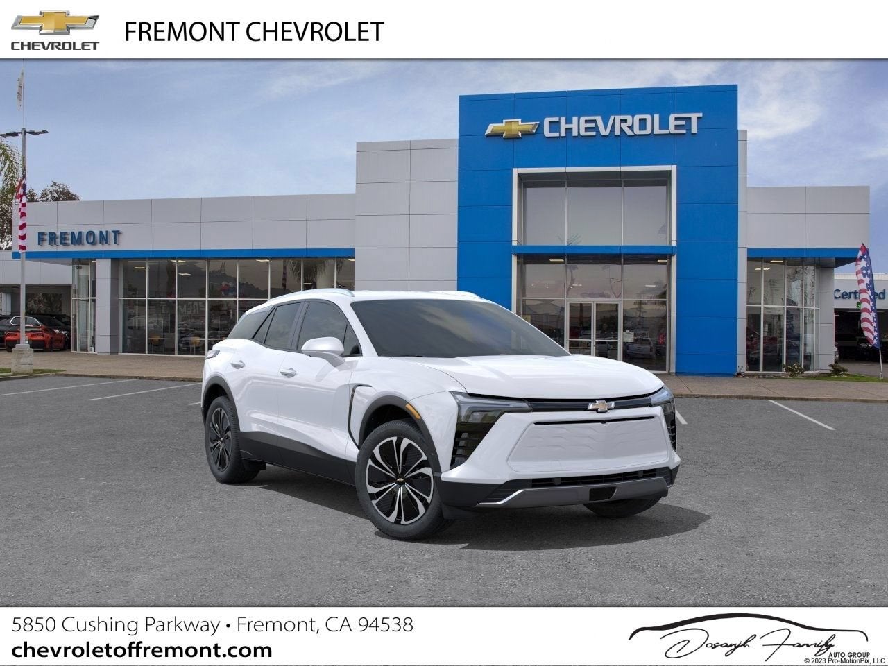 2026 Chevrolet Blazer EV LT in Summit White — front three-quarter view