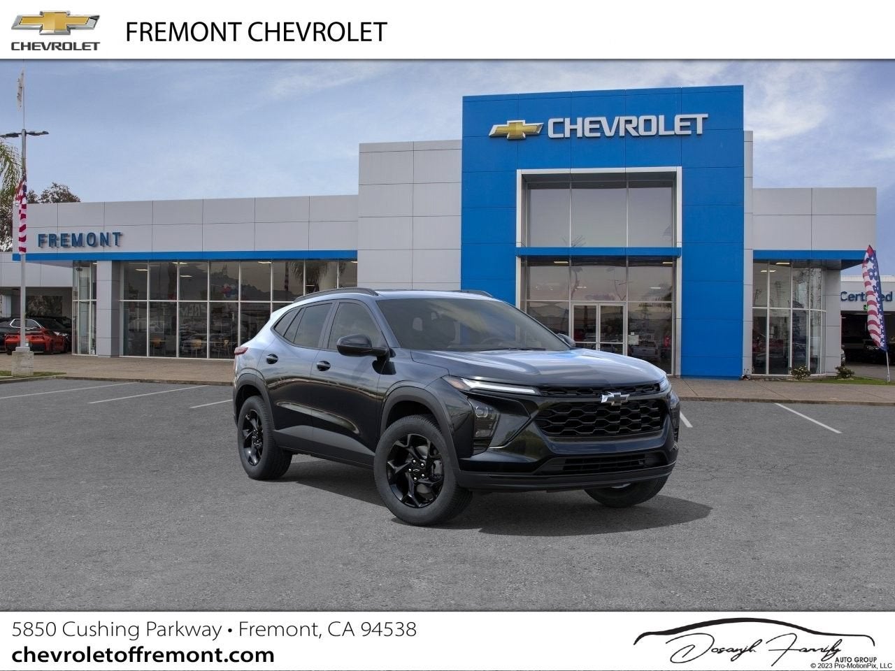 2026 Chevrolet Trax LT in Mosaic Black Metallic — front three-quarter view