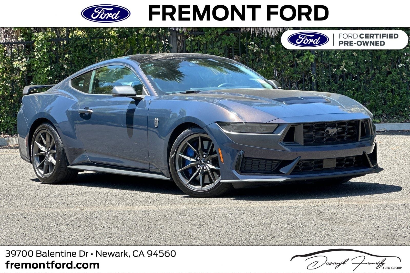 2024 Ford Mustang Dark Horse in Blue — front three-quarter view