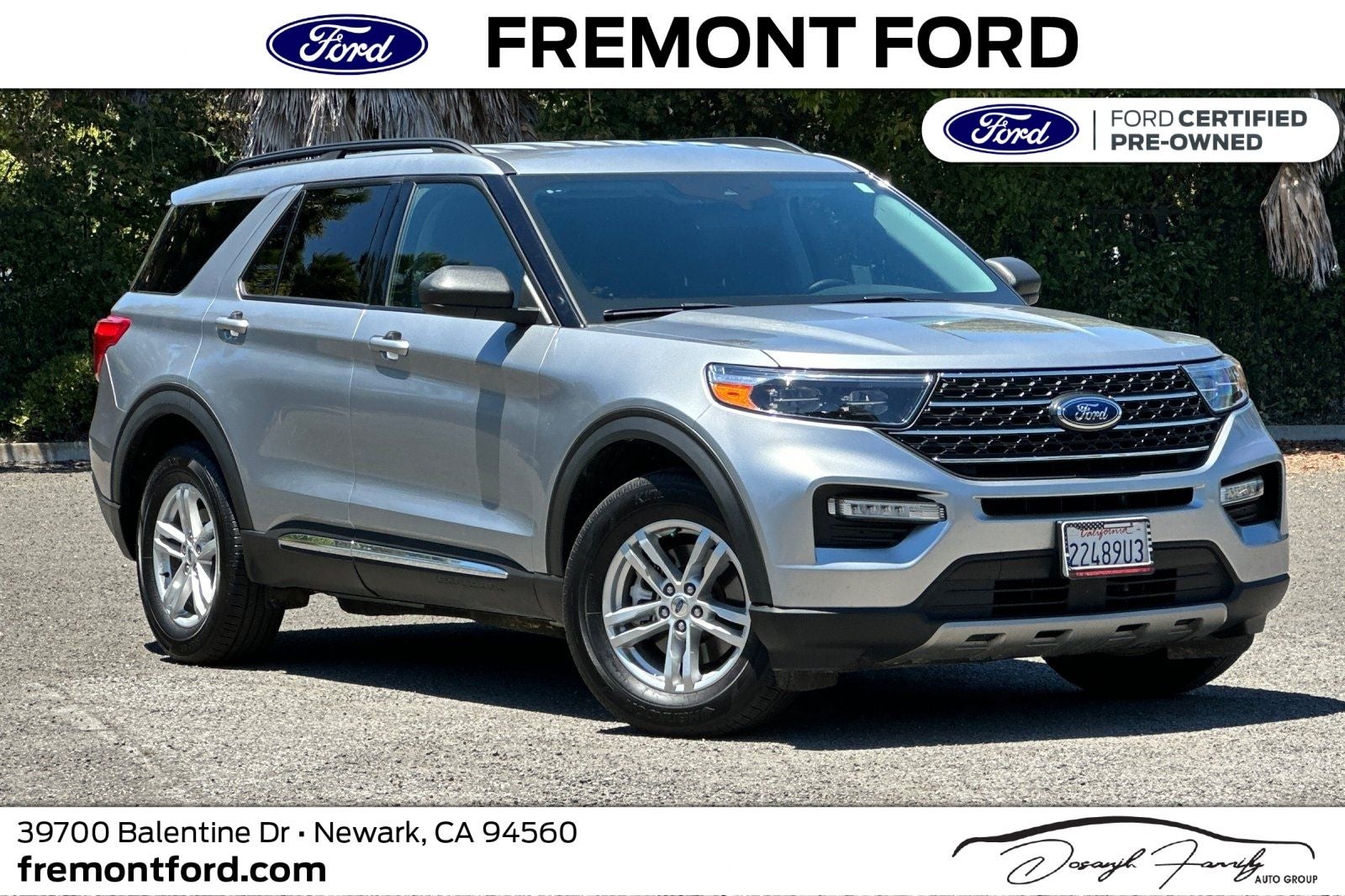 2023 Ford Explorer XLT in Silver Metallic — front three-quarter view