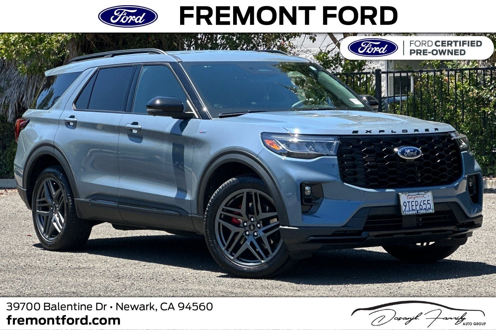 2025 Ford Explorer ST-Line in Vapor Blue — front three-quarter view