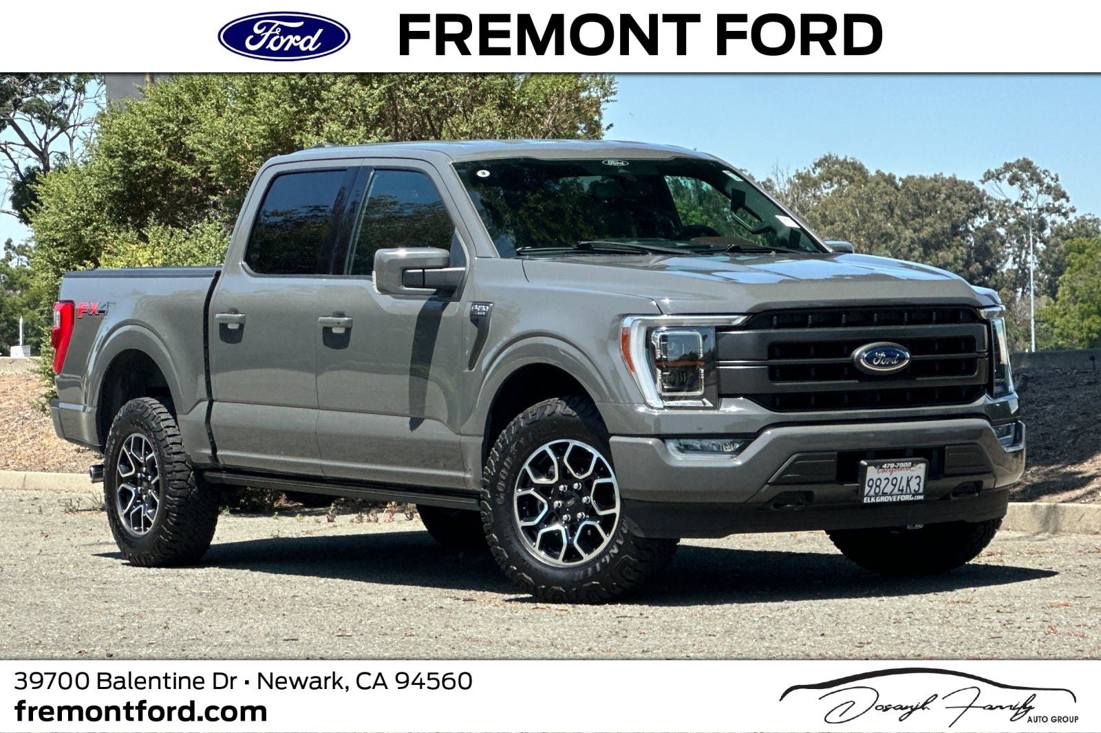 2021 Ford F-150 Lariat in Lead Foot — front three-quarter view