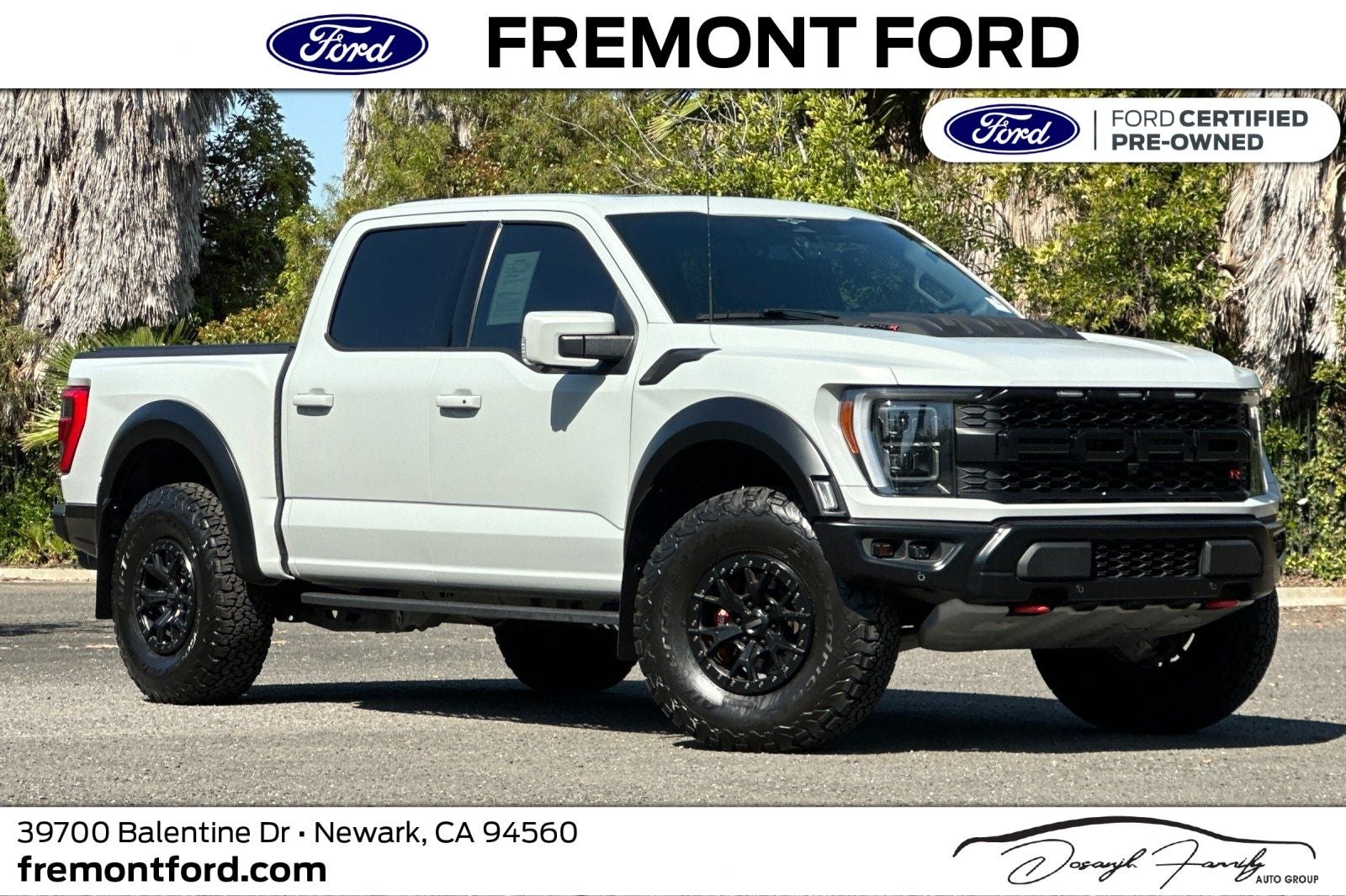 2023 Ford F-150 Raptor in Avalanche — front three-quarter view