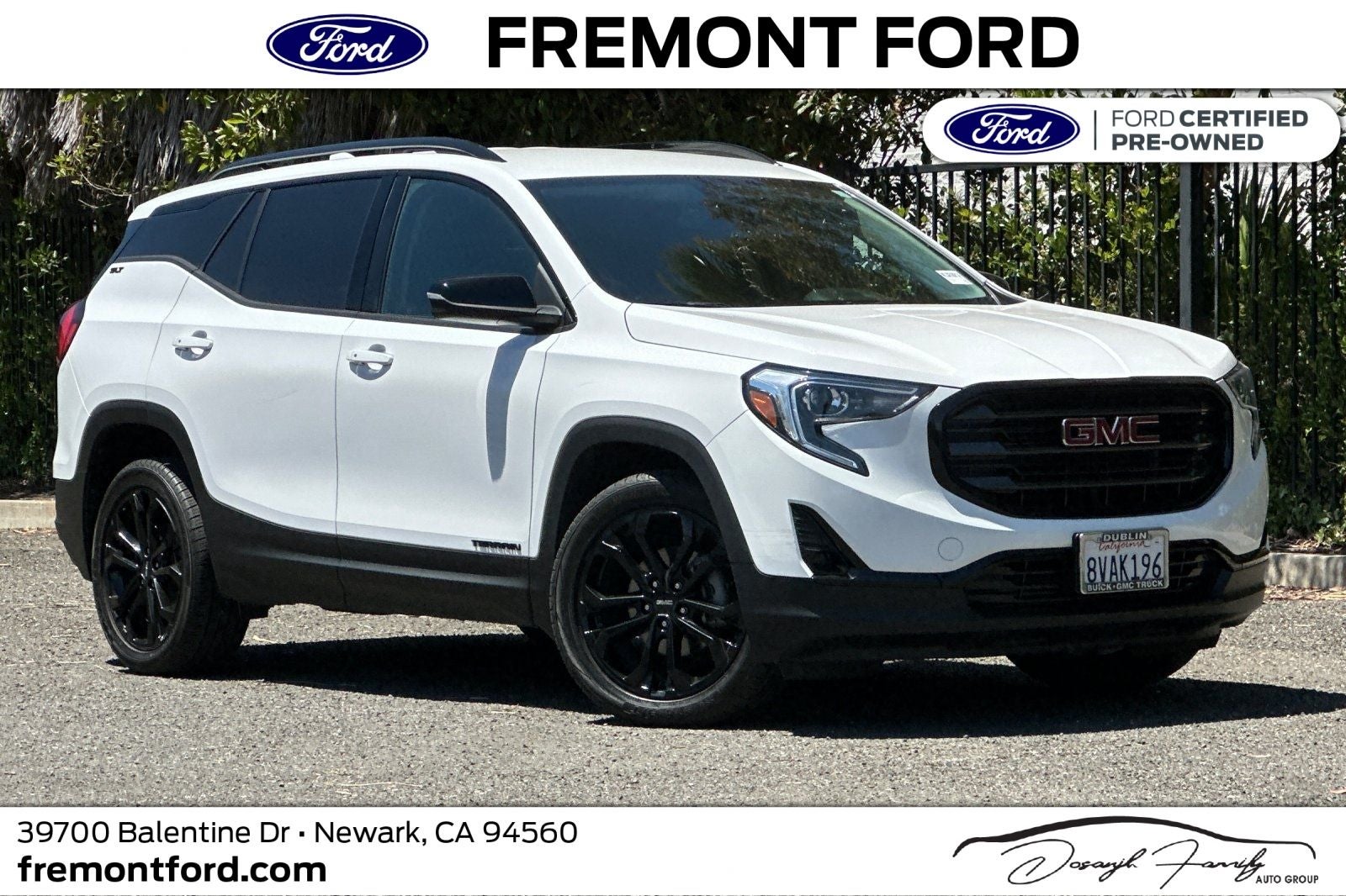 2021 GMC Terrain SLT in Summit White — front three-quarter view