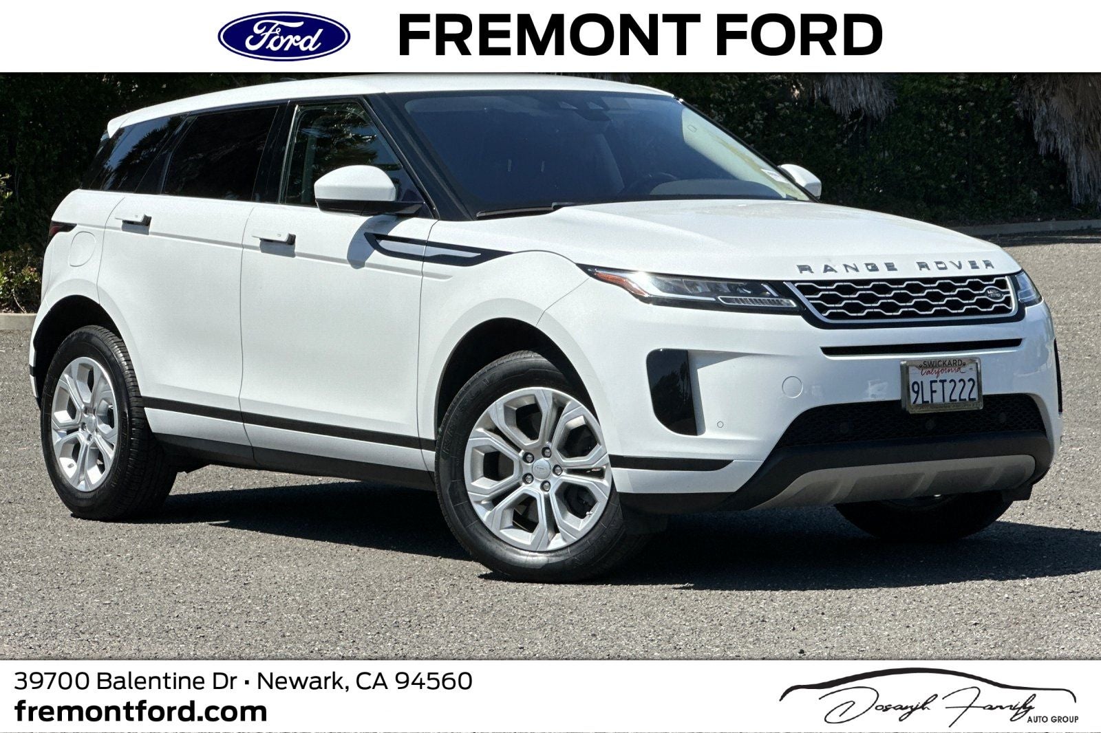 2020 Land Rover Range Rover Evoque S in Fuji White — front three-quarter view